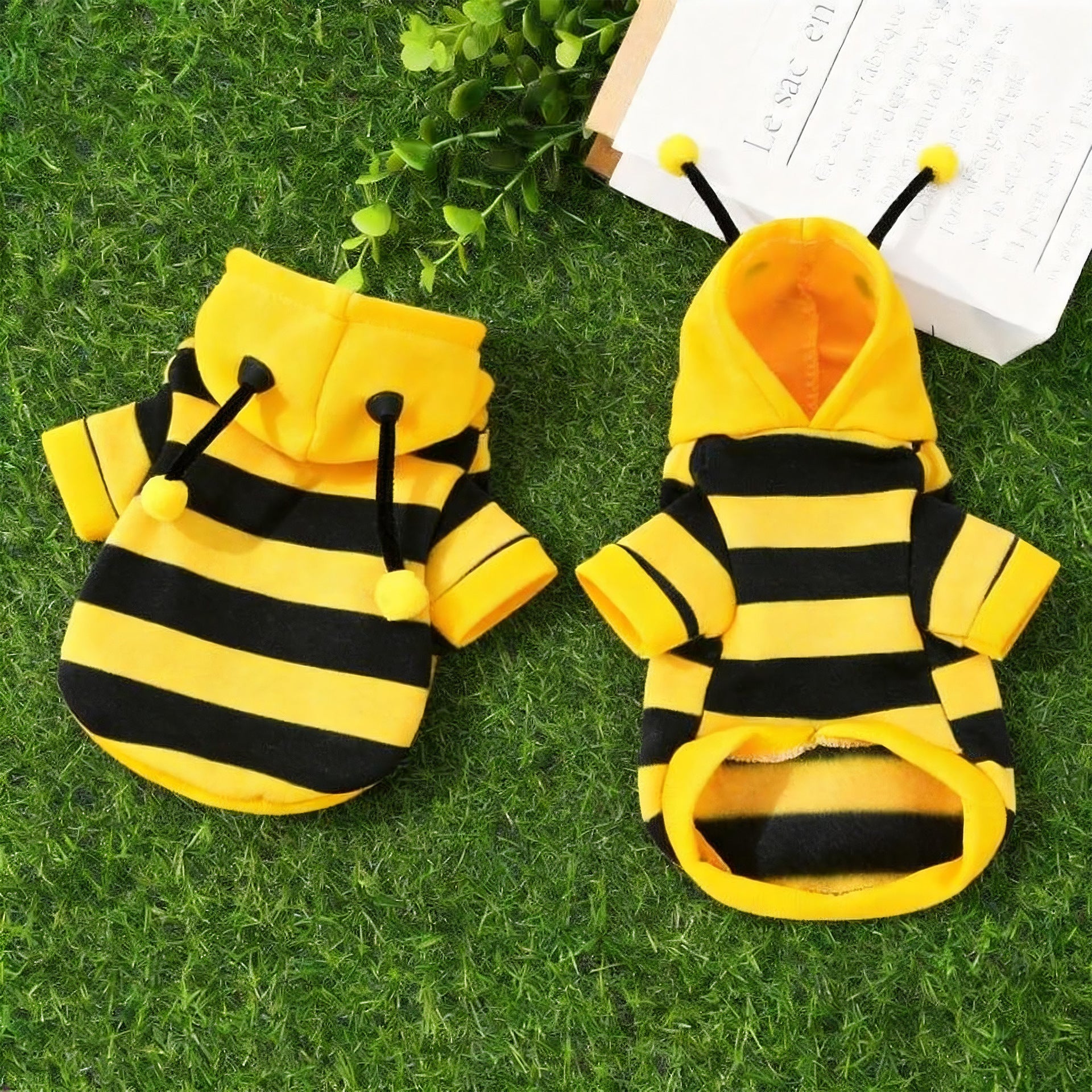 Bee-Themed Fleece Pet Sweater for Small Dogs
