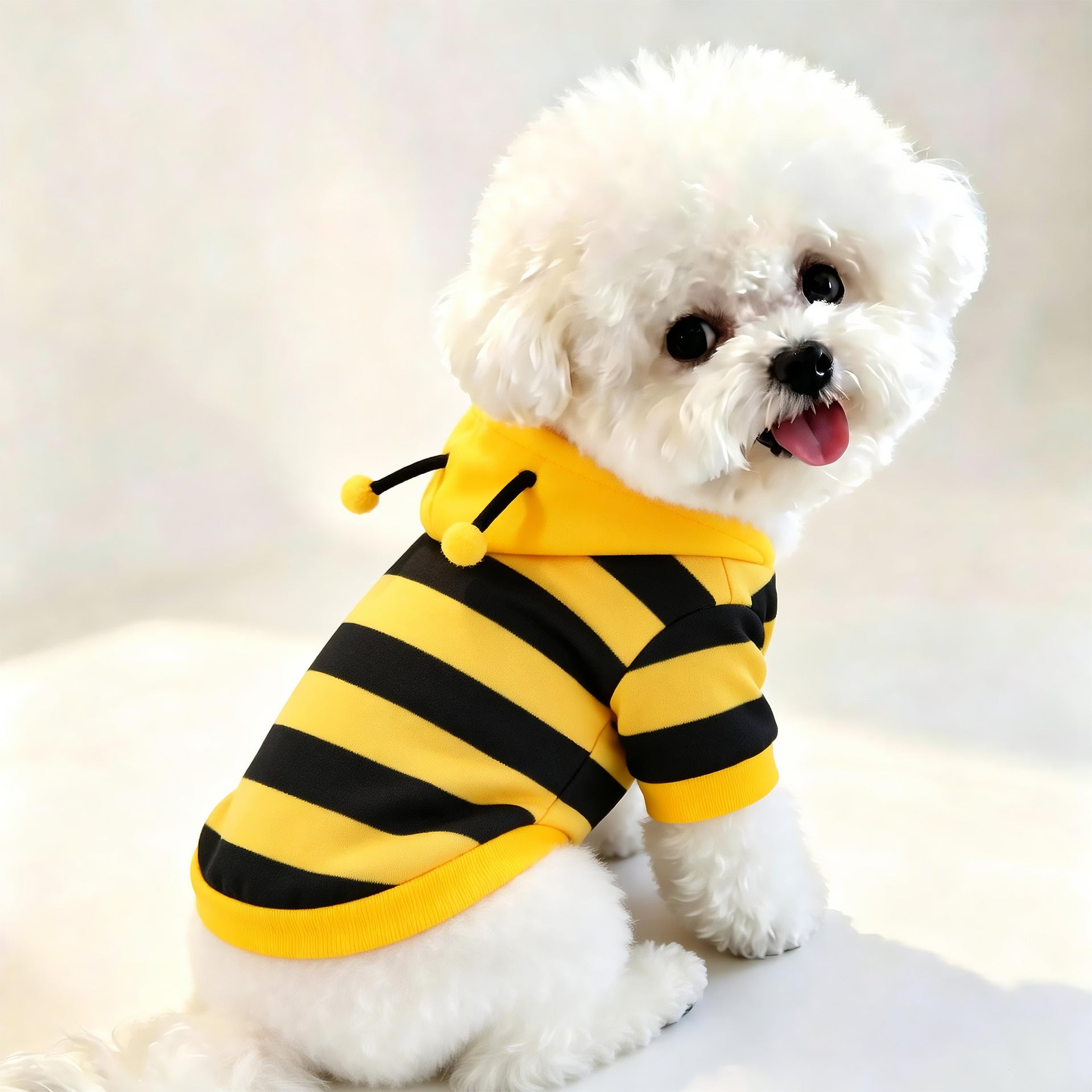Bee-Themed Fleece Pet Sweater for Small Dogs